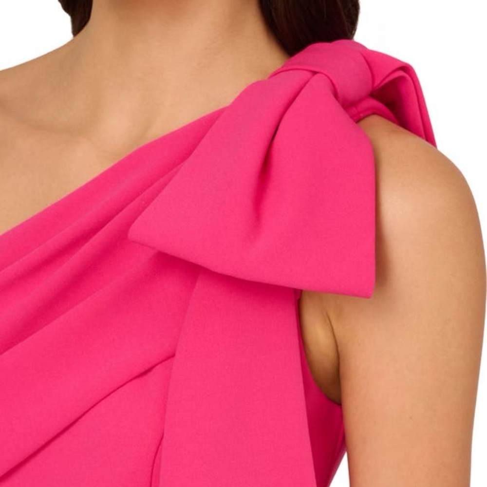 Adrianna Papell Pink Asymmetrical Ruffled Gown - Picture 3 of 3